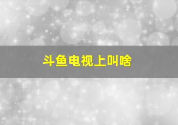 斗鱼电视上叫啥