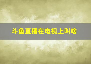 斗鱼直播在电视上叫啥