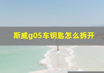 斯威g05车钥匙怎么拆开