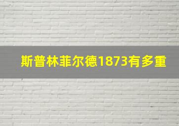 斯普林菲尔德1873有多重