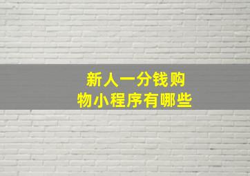 新人一分钱购物小程序有哪些