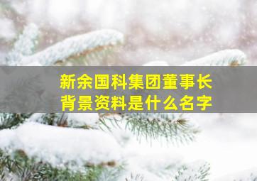 新余国科集团董事长背景资料是什么名字