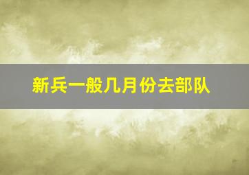 新兵一般几月份去部队