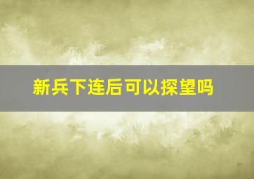 新兵下连后可以探望吗