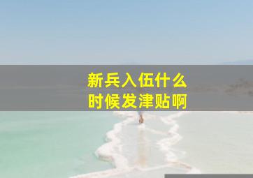 新兵入伍什么时候发津贴啊