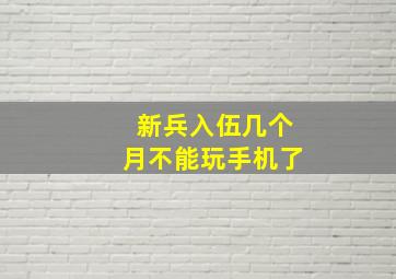 新兵入伍几个月不能玩手机了