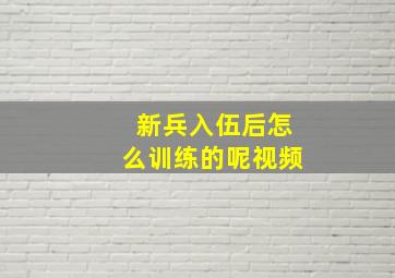 新兵入伍后怎么训练的呢视频