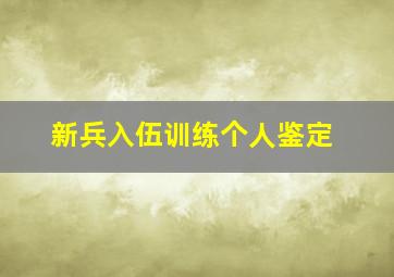 新兵入伍训练个人鉴定