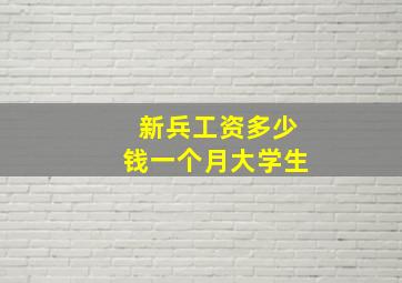 新兵工资多少钱一个月大学生