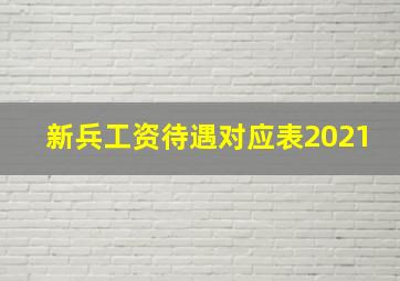 新兵工资待遇对应表2021