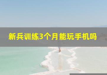 新兵训练3个月能玩手机吗