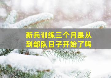 新兵训练三个月是从到部队日子开始了吗