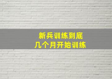 新兵训练到底几个月开始训练