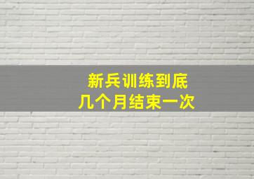 新兵训练到底几个月结束一次