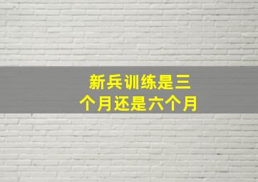 新兵训练是三个月还是六个月