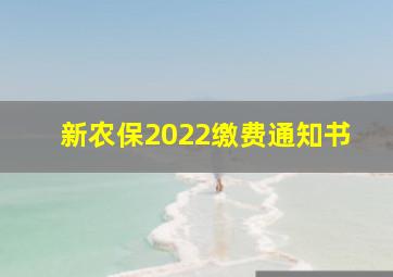 新农保2022缴费通知书