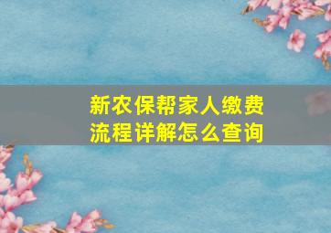 新农保帮家人缴费流程详解怎么查询