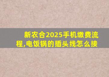 新农合2025手机缴费流程,电饭锅的插头线怎么接