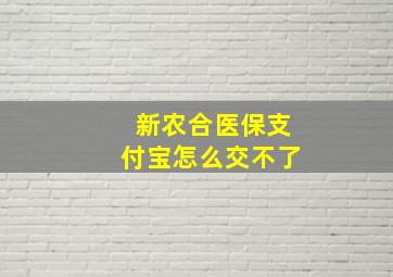 新农合医保支付宝怎么交不了