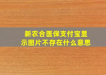 新农合医保支付宝显示图片不存在什么意思