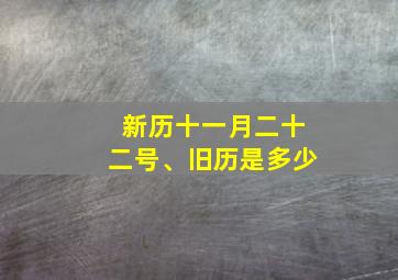 新历十一月二十二号、旧历是多少