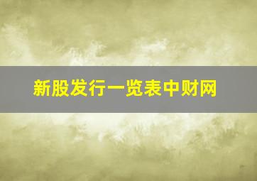 新股发行一览表中财网