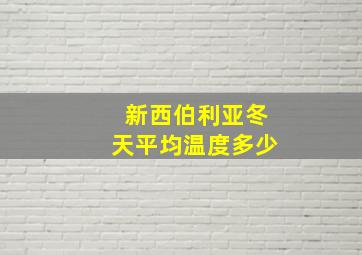 新西伯利亚冬天平均温度多少