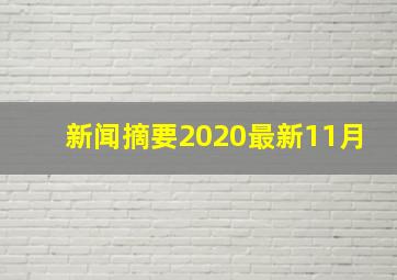 新闻摘要2020最新11月