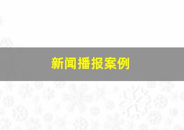 新闻播报案例