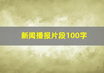 新闻播报片段100字