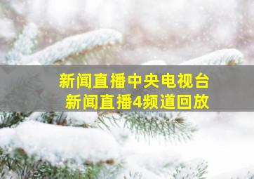 新闻直播中央电视台新闻直播4频道回放