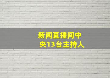 新闻直播间中央13台主持人