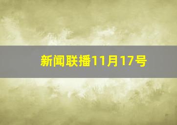 新闻联播11月17号