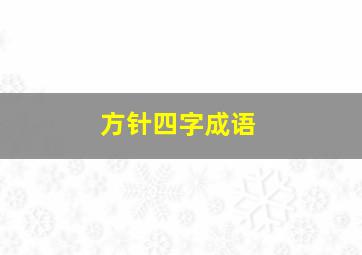 方针四字成语