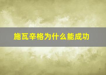 施瓦辛格为什么能成功