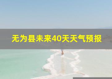 无为县未来40天天气预报