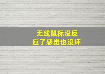 无线鼠标没反应了感觉也没坏