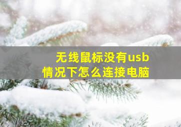 无线鼠标没有usb情况下怎么连接电脑