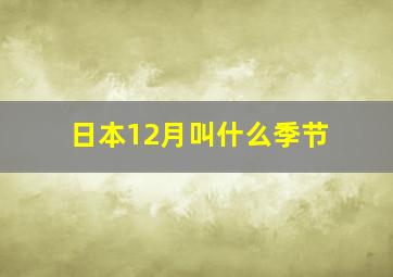 日本12月叫什么季节