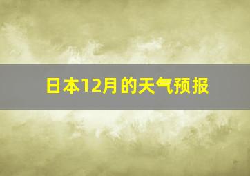 日本12月的天气预报