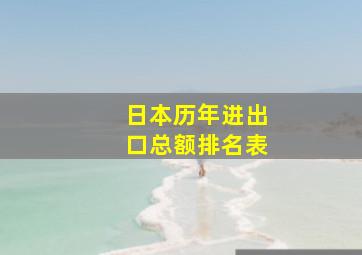 日本历年进出口总额排名表