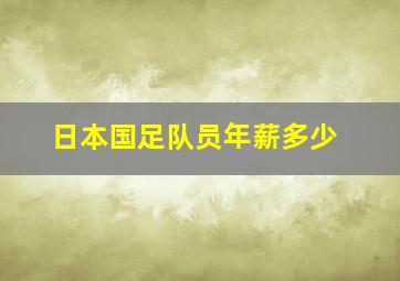 日本国足队员年薪多少