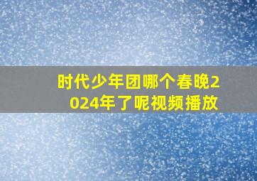 时代少年团哪个春晚2024年了呢视频播放