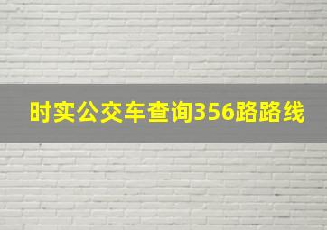 时实公交车查询356路路线