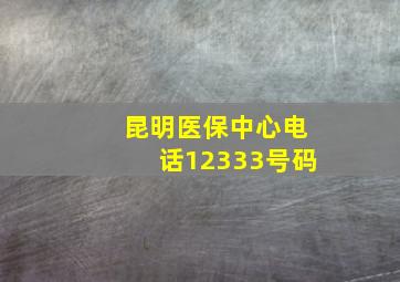 昆明医保中心电话12333号码