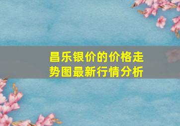 昌乐银价的价格走势图最新行情分析