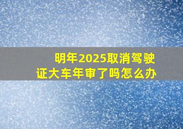 明年2025取消驾驶证大车年审了吗怎么办