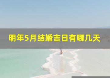 明年5月结婚吉日有哪几天