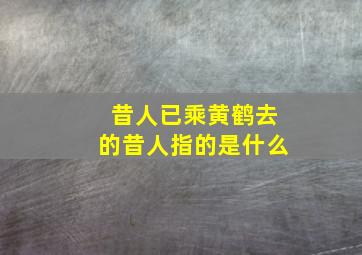 昔人已乘黄鹤去的昔人指的是什么