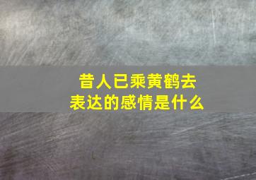 昔人已乘黄鹤去表达的感情是什么